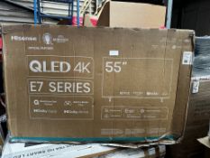 Hisense Smart QLED 4K E7 Series TV 55 Inch. RRP £550 - Grade U