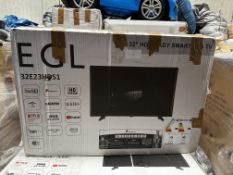 EGL 32 Inch HD Ready Smart LED TV. RRP £150 - Grade U
