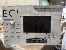 EGL 32 Inch HD Ready Smart LED TV. RRP £150 - Grade U