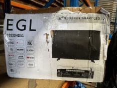 EGL 32 Inch HD Ready Smart LED TV. RRP £150 - Grade U