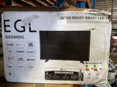 EGL 32 Inch HD Ready Smart LED TV. RRP £150 - Grade U