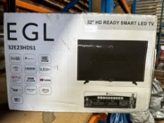 EGL 32 Inch HD Ready Smart LED TV. RRP £150 - Grade U