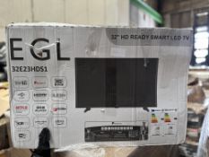 EGL 32 Inch HD Ready Smart LED TV. RRP £150 - Grade U
