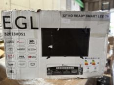 EGL 32 Inch HD Ready Smart LED TV. RRP £150 - Grade U