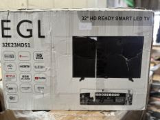 EGL 32 Inch HD Ready Smart LED TV. RRP £150 - Grade U