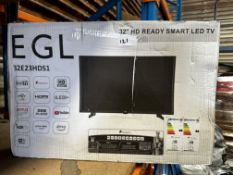 EGL 32 Inch HD Ready Smart LED TV. RRP £150 - Grade U