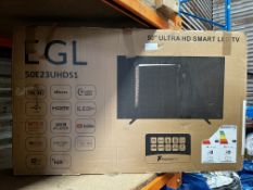EGL 50 Inch Ultra HD Smart LED TV. RRP £450 - Grade U