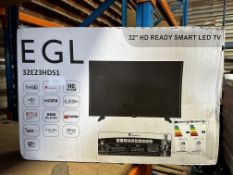 EGL 32 Inch HD Ready Smart LED TV. RRP £150 - Grade U