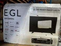 EGL 32 Inch HD Ready Smart LED TV. RRP £150 - Grade U