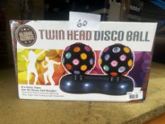 Global Gizmos Twin Head Disco Ball. RRP £30 - Grade U