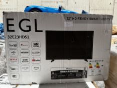 EGL 32 Inch HD Ready Smart LED TV. RRP £150 - Grade U
