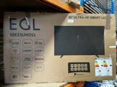 EGL 50 Inch Ultra HD Smart LED TV. RRP £450 - Grade U