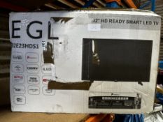 EGL 32 Inch HD Ready Smart LED TV. RRP £150 - Grade U