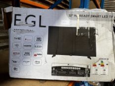 EGL 32 Inch HD Ready Smart LED TV. RRP £150 - Grade U