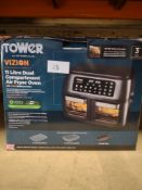 Tower Vizion 11 Dual Air Fryer Oven. RRP £150 - Grade U