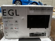 EGL 32 Inch HD Ready Smart LED TV. RRP £150 - Grade U