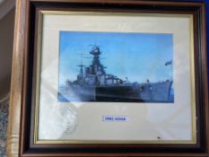 Framed photo of HMS Hood