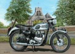 Triumph Tiger 100 Motorbike Extra Large Metal Wall Art