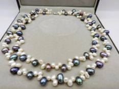 Cultured Pearl Necklace Silver Clasp New With Gift Box