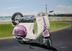 Vespa GS150 Scooter Classic Extra Large Metal Wall Art