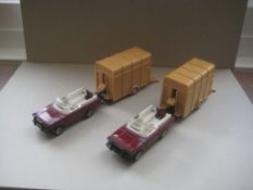 Two Vintage James Bond Corgi Octopussy Horsebox Range Rover Cars