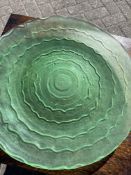 Vintage Large Green Art Glass Tazza
