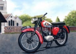 BSA Bantam D7 Classic Motorbike Extra Large Metal Wall Art