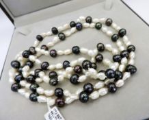 48 inch Opera Length Cultured Pearl Necklace New With Gift Pouch