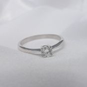 Round Brilliant-Cut 0.25 Carat Diamond Solitaire Ring In 9k White Gold