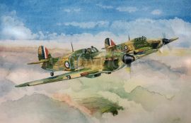 WW2 RAF Hurricanes Patrolling The English Channel Nostalgic Metal War Art