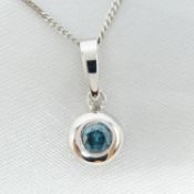 Solitaire Blue Diamond Necklace With Gifting Box