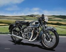 Vincent Black Shadow 1950's Iconic British Motorbike Metal Wall Art