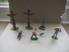 A Group of 7 Vintage Plastic Figures