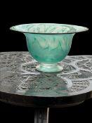 Vintage Green Art Glass Urn