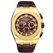 Swan & Edgar Hand Assembled Versatility Automatic Gold Brown Watch - Free Delivery & 5 Year Warra...