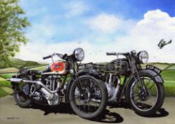 Ariel Red Hunter & Velocette MSS Motorbike Extra Large Metal Wall Art