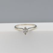 Marquise-Cut Diamond Solitaire Ring In 14 Carat White Gold
