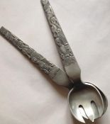 Circa 1970s (Scandi) ‘David Andersen’ Silver Salad Service Set, Mid Century Design
