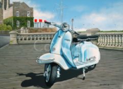 Lambretta TV175 Classic Scooter Extra Large Metal Wall Art