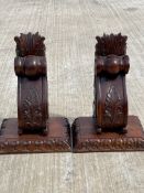 Antique Pair of Ornate Hardwood Wall Plinths