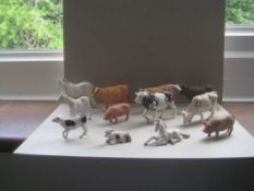 A Group of 12 Vintage Britain's Ltd Plastic Farm Animals