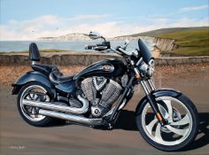 Victory Vegas 8 Ball Iconic Motorbike Extra Large Metal Wall Art