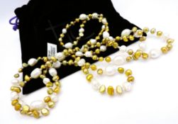 48 inch Opera Length Cultured Pearl Necklace New With Gift Pouch