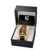 Swan & Edgar Hand Assembled Nautical Automatic Gold Brown Watch - Free Delivery & 5 Year Warrant...