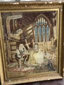 Antique Huge Gilt Framed Tapestry