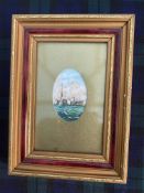 Small Watercolour of 2 Warships