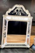 A Beautiful Murano Lovers Venetian Wall Mirror With Valuation