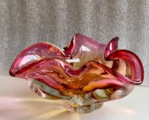 Czech Mid-Century Art Glass Chribska Glass Bowl