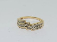 9ct Gold Four Row Diamond Eternity Ring With Valuation