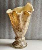 Vintage Josefina Krosno Hand Blown Fluted Glass Vase